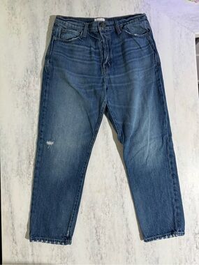 Frame Denim Distressed Washed Blue Straight Leg Jeans size 29 size 8 27” inseam